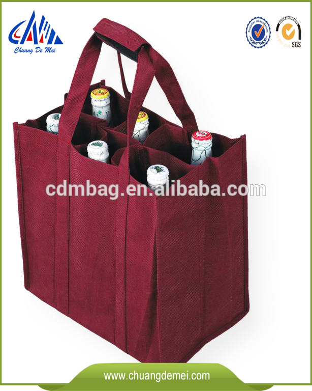 eco nonwoven 6 bottle wine bag